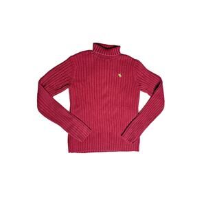 Abercrombie & Fitch Women’s Ribbed Pullover Small/Medium Red High Neck Sweater